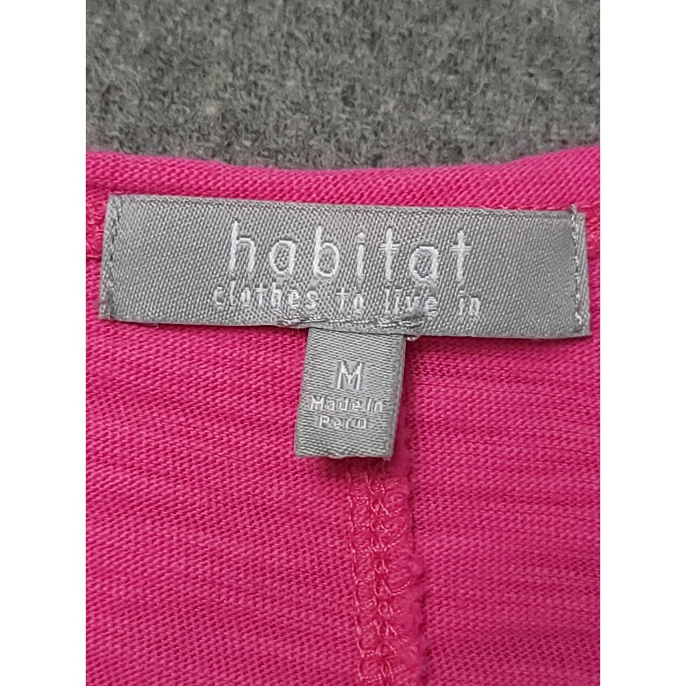 Habitat Dress Womens Sz M Hot Pink Cotton Sleeveless Wrap Neck Asymmetrical Midi - Picture 4 of 9